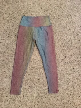 Beyond Yoga Rainbow Ombre High-Waist Leggings - Pink Blue Green